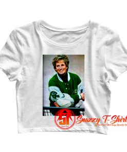 Princess Diana Smiling Wearing Philadelphia Eagles Jacket Crop Top Shirt