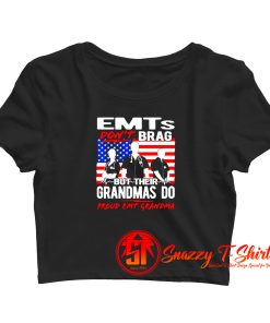 Proud Emt Grandma Crop Top Shirt