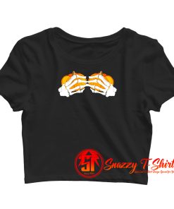 Pumpkin Boobs Skeleton Crop Top Shirt