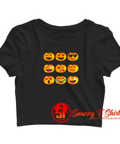 Pumpkin Emoji Crop Top Shirt