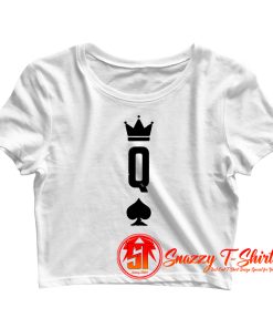 Queen Of Spades Card Matching Halloween Crop Top Shirt