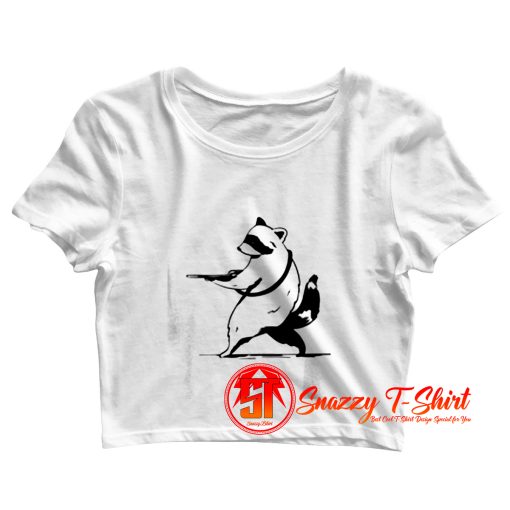 Raccoon Gun Panda Crop Top Shirt