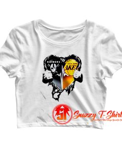 Raiders and Los Angeles Laker inside Heart Crop Top Shirt