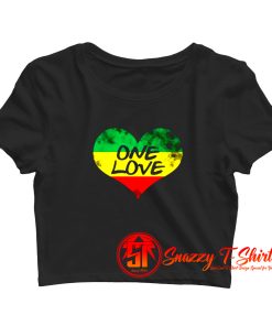 Rastafari One Love Vintage Jamaican Heart Crop Top Shirt