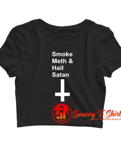 Reality Glitch Smoke Meth Hail Satan Crop Top Shirt
