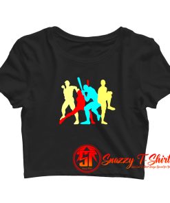 Retro Baseball Poses Crop Top Shirt