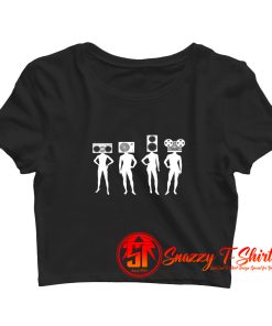 Retro Music Head Crop Top Shirt