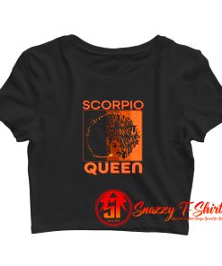 Retro Scorpio Queen Afro Woman Crop Top Shirt