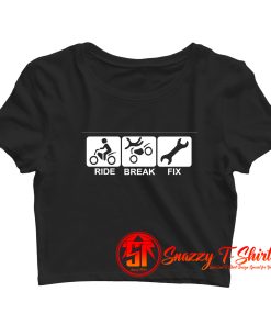 Ride Break Fix Motorbike Crop Top Shirt