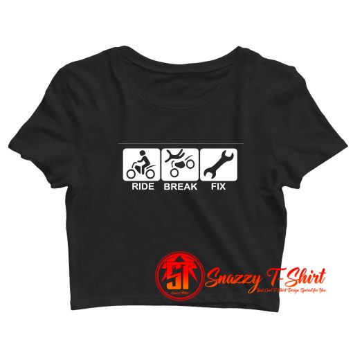 Ride Break Fix Motorbike Crop Top Shirt