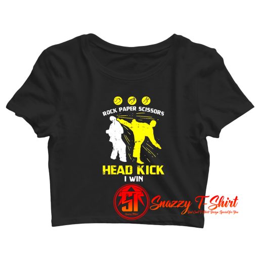 Rock Paper Scissors Headkick Win Crop Top Shirt