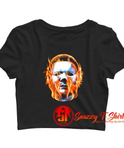 Rock Rebel Halloween II Michael Myers Flames Crop Top Shirt