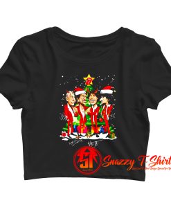 Rolling Stone Santa Christmas Tree Crop Top Shirt