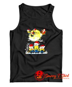 Santa Claus Riding Minions Sleigh Christmas Tank Top