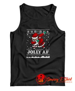 Santa JOLLY AF Ugly Christmas Sweater Funny Santa Tank Top