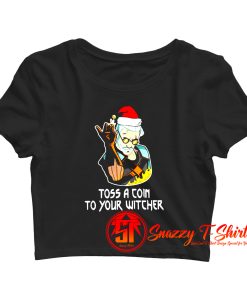 Santa Salt Bae Toss A Coin To Your Witcher Christmas Crop Top Shirt