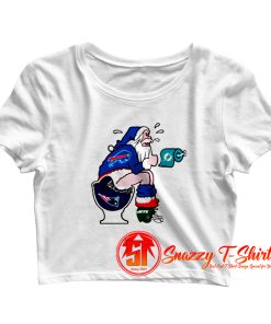 Santa Sitting Toilet New England Patriots Crop Top Shirt