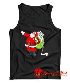 Santa with Face Mask and Toilet Paper Funny Christmas Tank Top