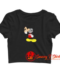 Scary Evil Mickey Mouse Mask Crop Top Shirt