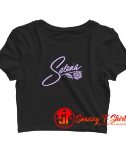 Selena font purple Crop Top Shirt