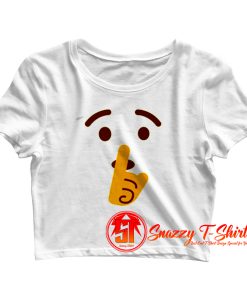 Shh Shushing Face Emoji Crop Top Shirt