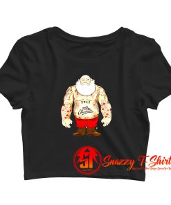 Shirtless Santa Covered In Tattoos For Christmas Crop Top Shirt