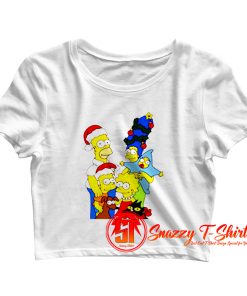 Simpsons Christmas Family Crop Top Shirt