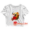 Simpsons Christmas Family On A Sleigh Crop Top Shirt