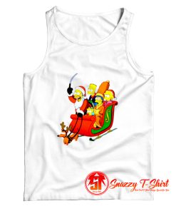Simpsons Christmas Family On A Sleigh Tank Top
