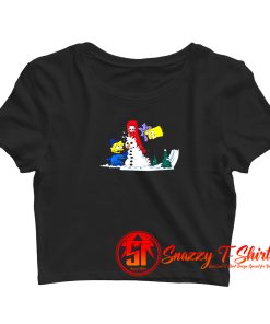 Simpsons Winter Lisa and Bart Simpson Crop Top Shirt