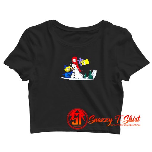 Simpsons Winter Lisa and Bart Simpson Crop Top Shirt