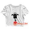 Skeleton Bat Cat Halloween Crop Top Shirt