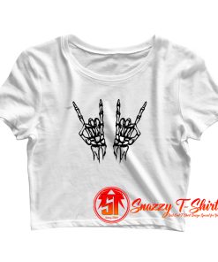 Skeleton Hands Rock N Roll Crop Top Shirt
