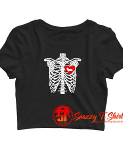 Skeleton Rib Cage Pembroke Welsh Corgi Dog Crop Top Shirt