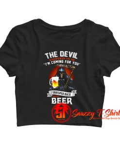 Skull Devil Larger Alcohol Biker Crop Top Shirt