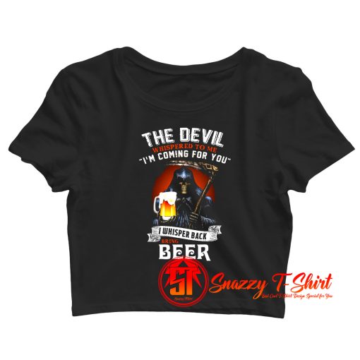 Skull Devil Larger Alcohol Biker Crop Top Shirt