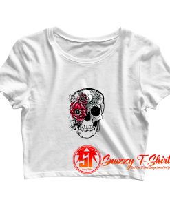 Skull Flower Crop Top Shirt