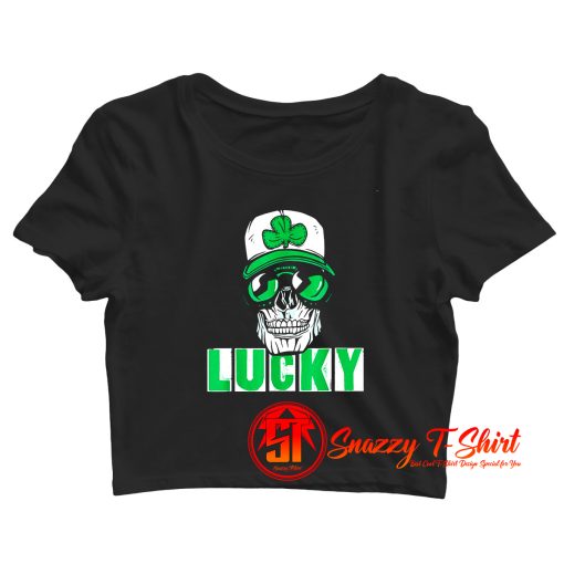 Skull Halloween Made to Match Jordan 13 Lucky Green Crop Top Shirt