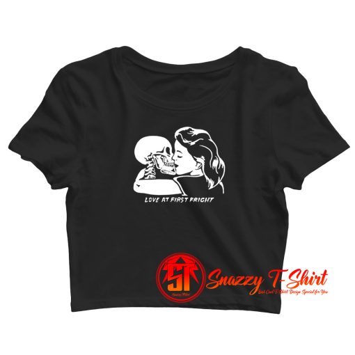 Skull love at first fright Crop Top Shirt