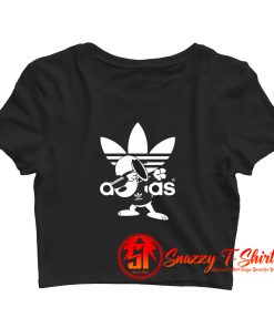 Snoopy Adidas parody dabbing snoopy peanuts Crop Top Shirt