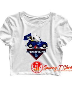 Snoopy And Woodstock LA Dodgers Crop Top Shirt
