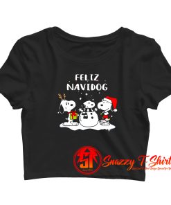 Snoopy Feliz Navidog Crop Top Shirt