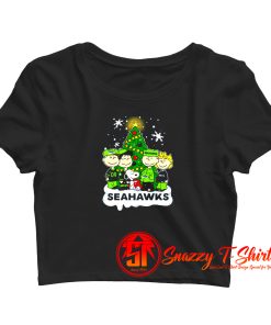 Snoopy Peanuts Seattle Seahawks Christmas Crop Top Shirt