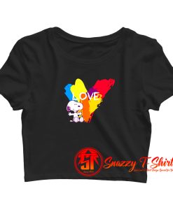 Snoopy Rainbow Love Crop Top Shirt