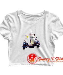Snoopy Woodstock Driving Car Crop Top Shirt