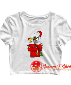 Snoopy and Woodstock Christmas Crop Top Shirt