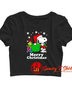 Snoopy woodstock christmas Crop Top Shirt
