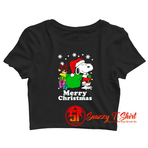 Snoopy woodstock christmas Crop Top Shirt