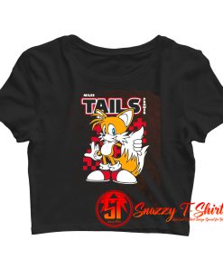 Sonic Miles Tails Prower Charcoal Crop Top Shirt