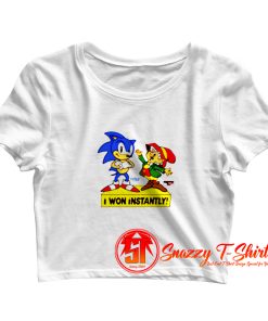 Sonic The Hedgehog I Won Instantly Crop Top Shirt
